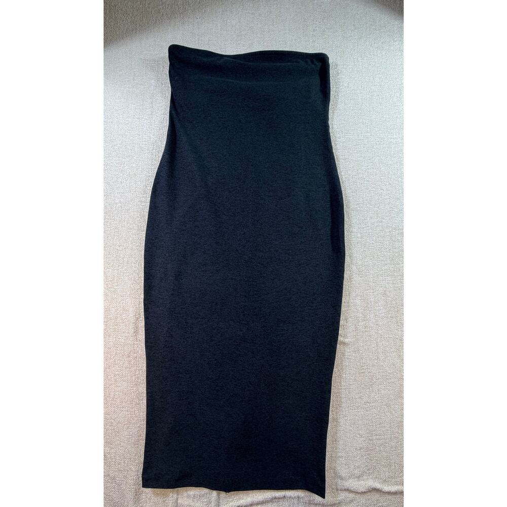 Beyond Yoga Women M Gray Pull On Knit Maxi Skirt Casual Stretch Fitwear